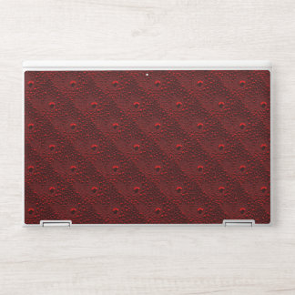 Water Drops on Crimson Metal HP Laptop Skin
