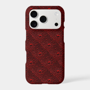 Water Drops on Crimson Metal iPhone 17 Pro Case