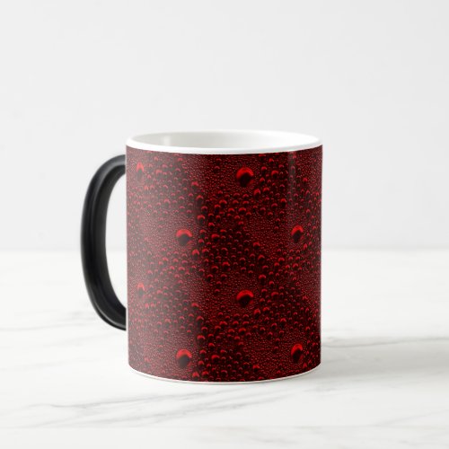 Water Drops on Crimson Metal Magic Mug