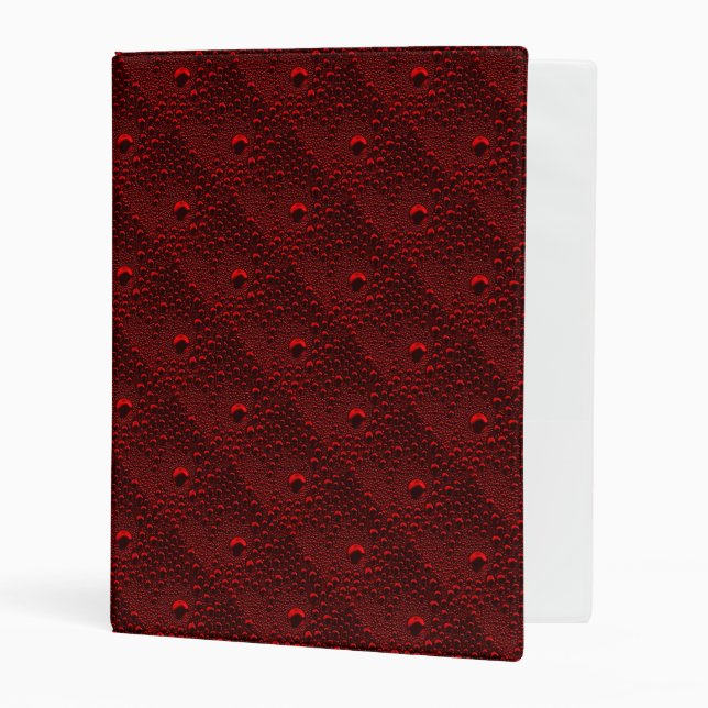 Water Drops on Crimson Metal Mini Binder (Front/Inside)