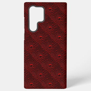 Water Drops on Crimson Metal Samsung Galaxy S22 Ultra Case