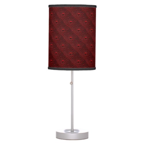 Water Drops on Crimson Metal Table Lamp