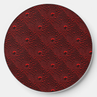 Water Drops on Crimson Metal Wireless Charger