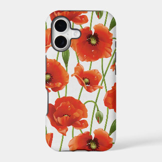 water drops on cute poppies iPhone 17 case