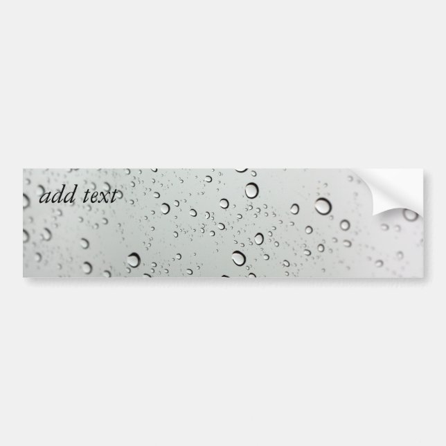 Water Drops on Glass Bumper Sticker (Front)
