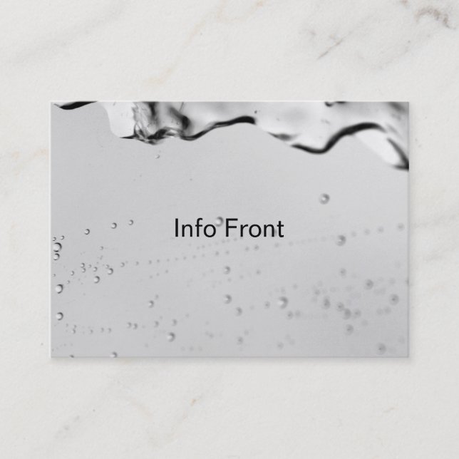Water Drops on Glass  Business Card (Front)