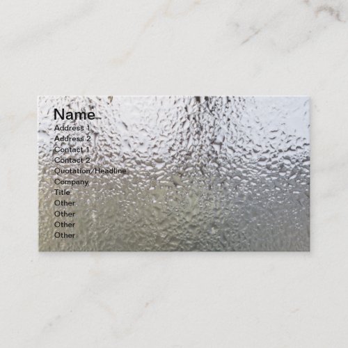 Water drops on glass business card