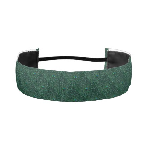 Water Drops on Green Metal Athletic Headband