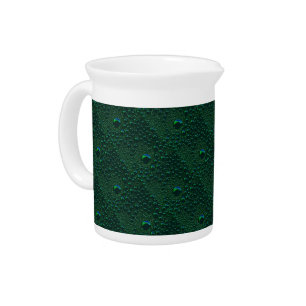 Water Drops on Green Metal Beverage Pitcher