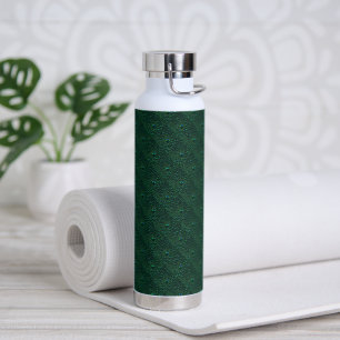 Water Drops on Green Metal Bottle