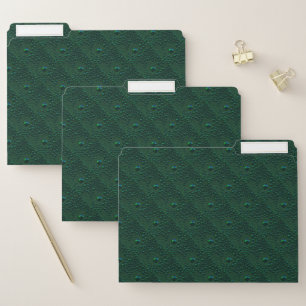 Water Drops on Green Metal File Folder