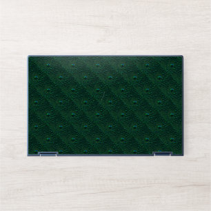 Water Drops on Green Metal HP Laptop Skin