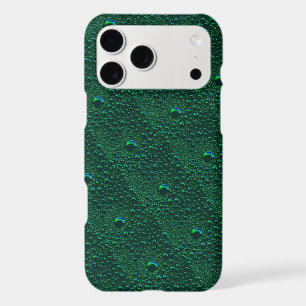 Water Drops on Green Metal iPhone 17 Pro Max Case