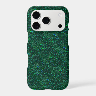 Water Drops on Green Metal iPhone 17 Pro Case