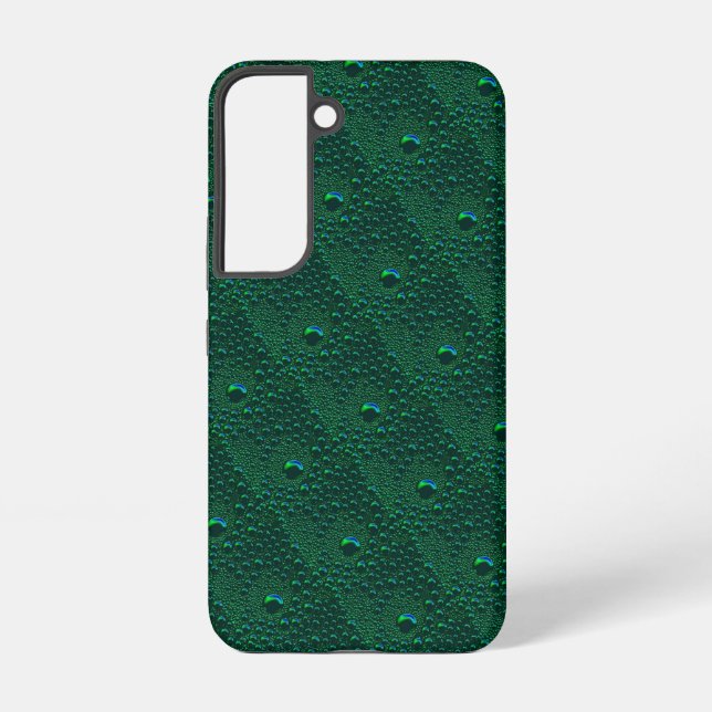 Water Drops on Green Metal Samsung Galaxy Case (Back)