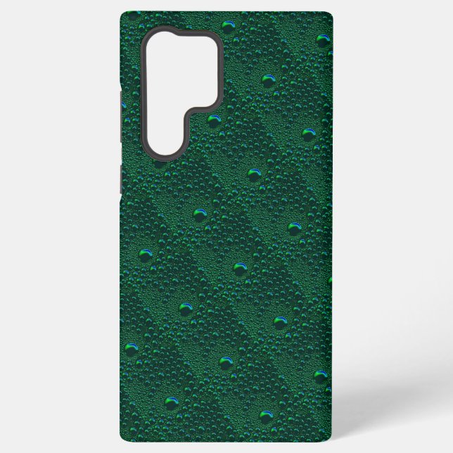 Water Drops on Green Metal Samsung Galaxy Case (Back)