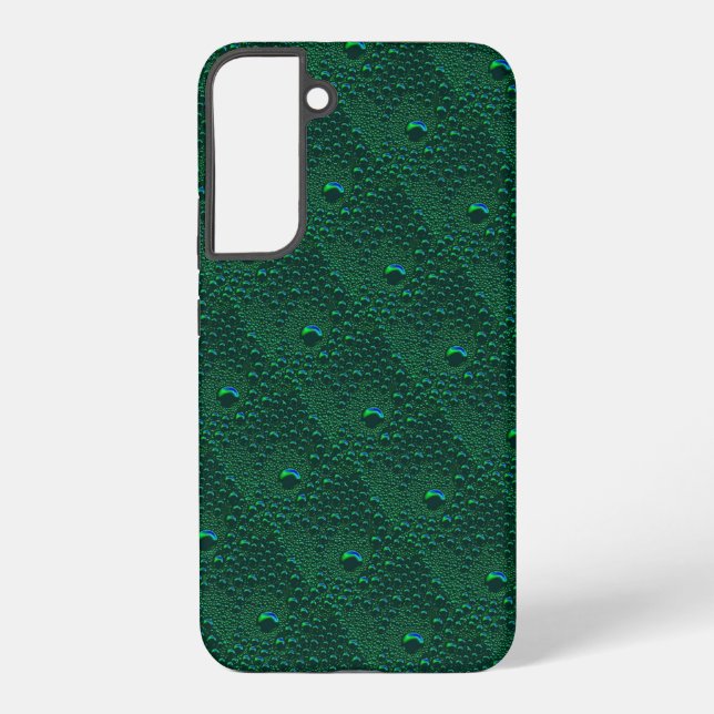 Water Drops on Green Metal Samsung Galaxy Case (Back)