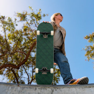Water Drops on Green Metal Skateboard