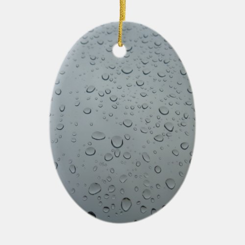 Water Drops on Window Rain Wallpaper Background Ceramic Ornament