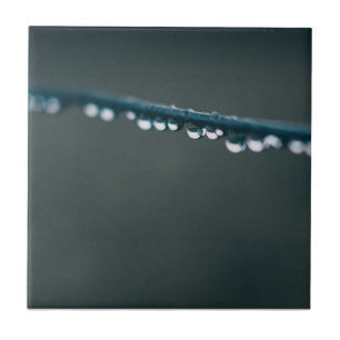 Water drops on wire ceramic tile