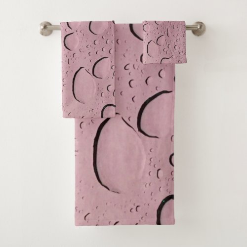 Water Drops Patterns Artsy Metallic Rose Gold Cool Bath Towel Set