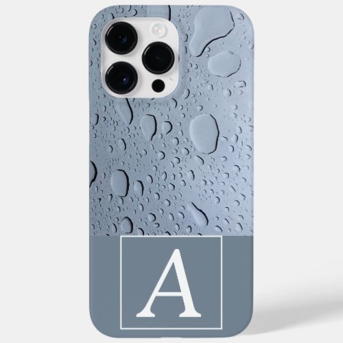 Water Drops Photo Monogram Initials Custom Name Case_Mate iPhone 14 Pro Max Case