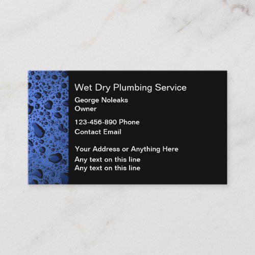 Water Drops Plumbing Business Cards
