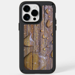 Water Drops Rustic Texture On Wood Close-Up Photo Speck iPhone 14 Pro Max Case