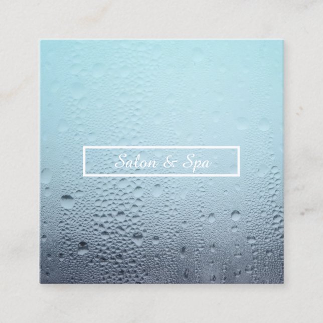 water drops salon and spa square business card (Front)
