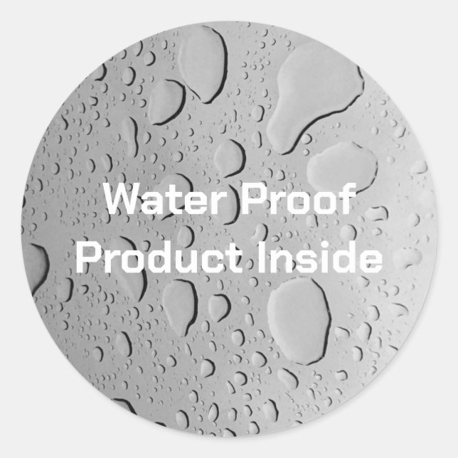 Water Drops Splash Proof Custom Package Label (Front)