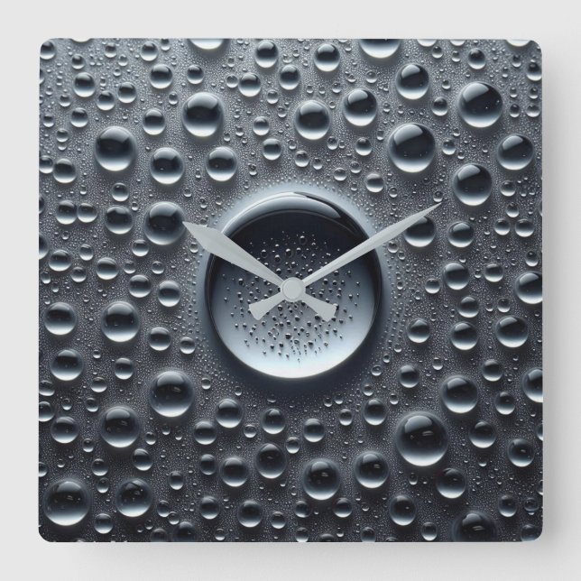 water drops square wall clock (Front)