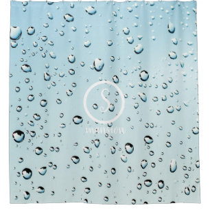Water  Drops with Customizable Logo and Text Shower Curtain