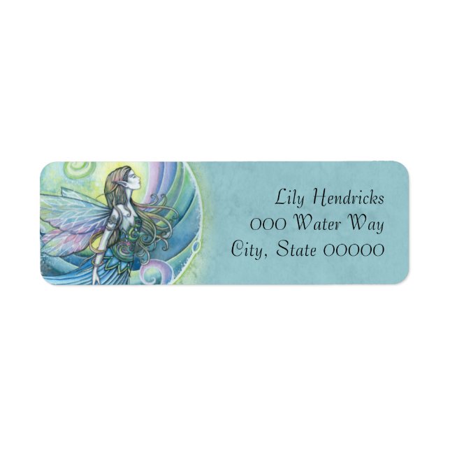 Water Element Fairy Fantasy Art Label (Front)
