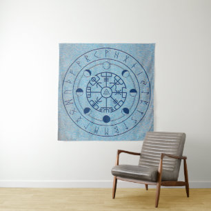Water Element Norse Runes Altar Cloth - Tarot Clot Tapestry