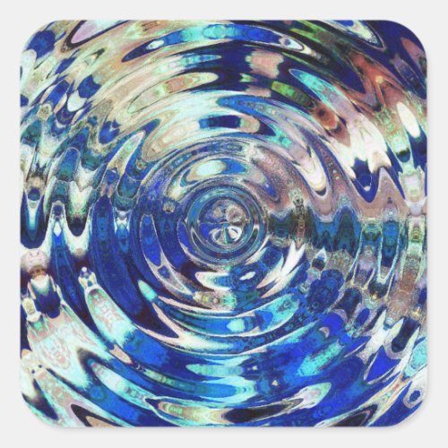 WATER Element Ripple Pattern Square Sticker