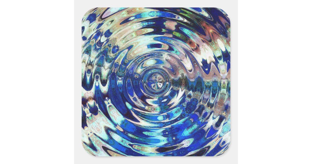 WATER Element Ripple Pattern Square Sticker Zazzle