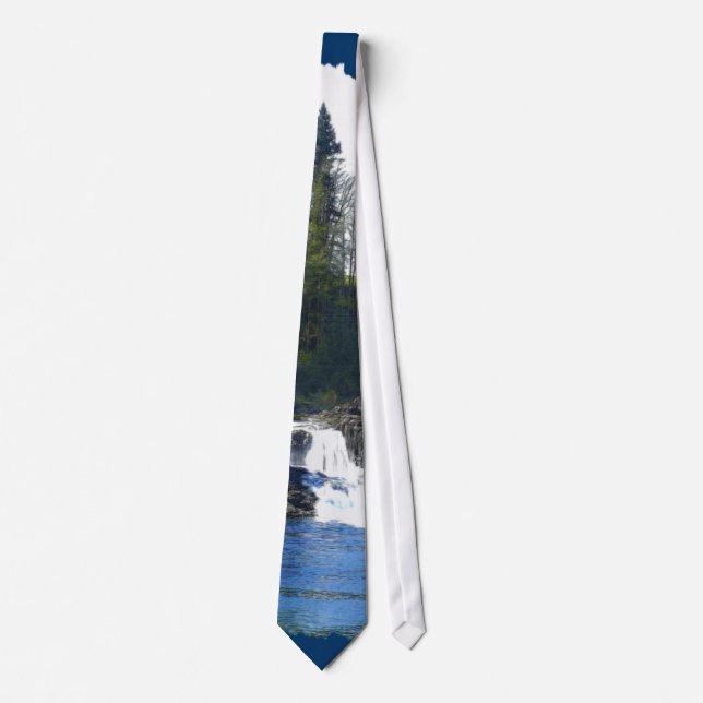 WATER FALL, FOREST, NATURE Series Neck Tie (Front)