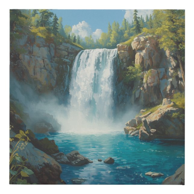 Water falls scenery canvas  (Front)