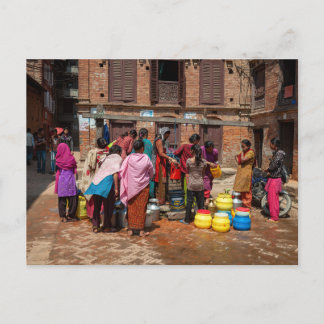 Water fetch in Bhaktapur Nepal Postcard