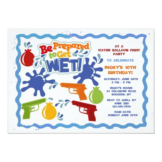 Water Fight Invitation