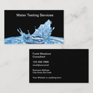 Water Filters And Testing Service Business Card