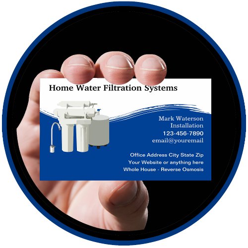 Water Filtration Systems Theme Business Cards