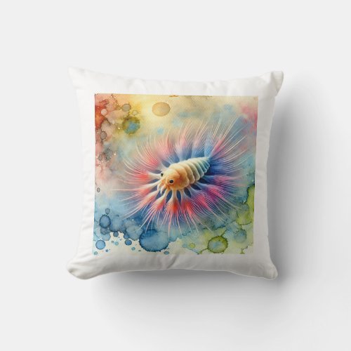 Water flea 290624AREF119 _ Watercolor Throw Pillow