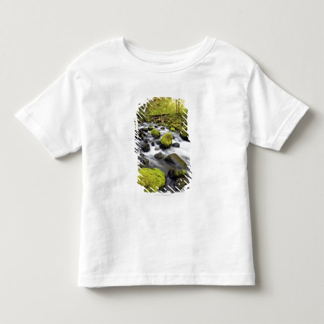 Water Flowing By Moss Covered Rocks In A Stream Toddler T-shirt (Front)