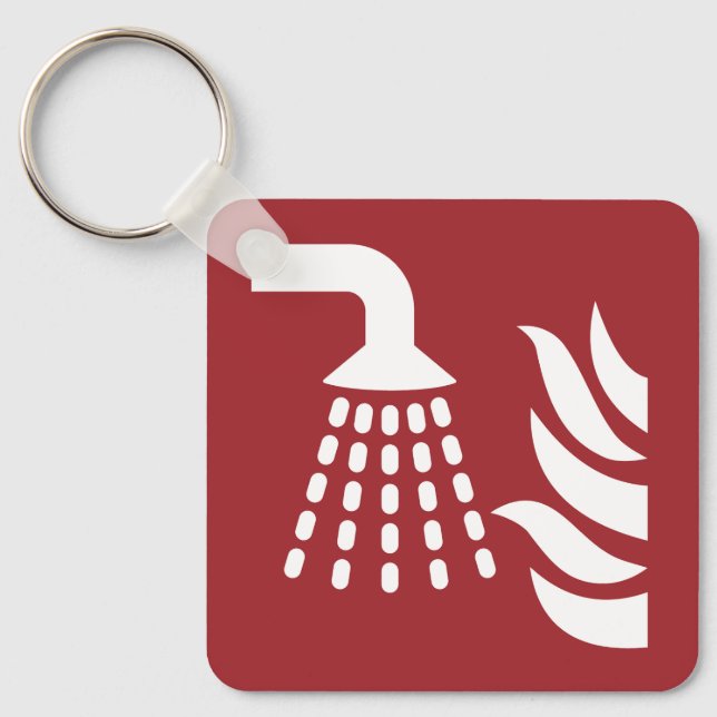 Water Fog Applicator Safety Sign Keychain (Front)