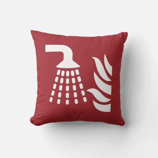 Water Fog Applicator Safety Sign Throw Pillow (Front)