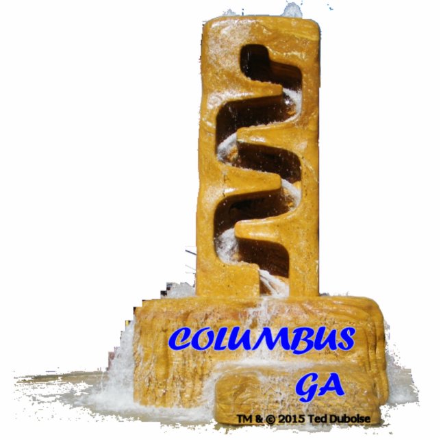 Water Fountain Photo Sculpture Key Chain (Front)