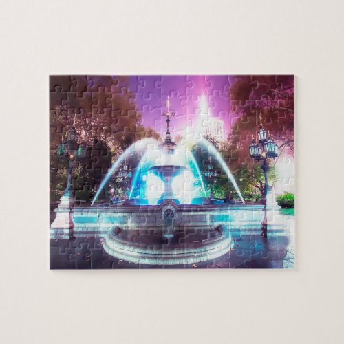 Water Fountains City Hall New York Jigsaw Puzzle