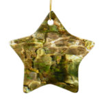 Water from Hot Springs Green-Gold Nature Ceramic Ornament