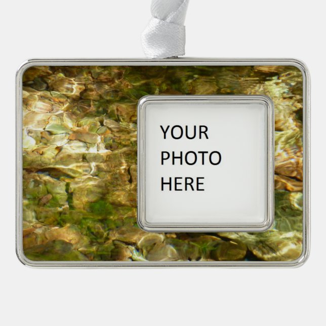 Water from Hot Springs Green-Gold Nature Christmas Ornament (Front)